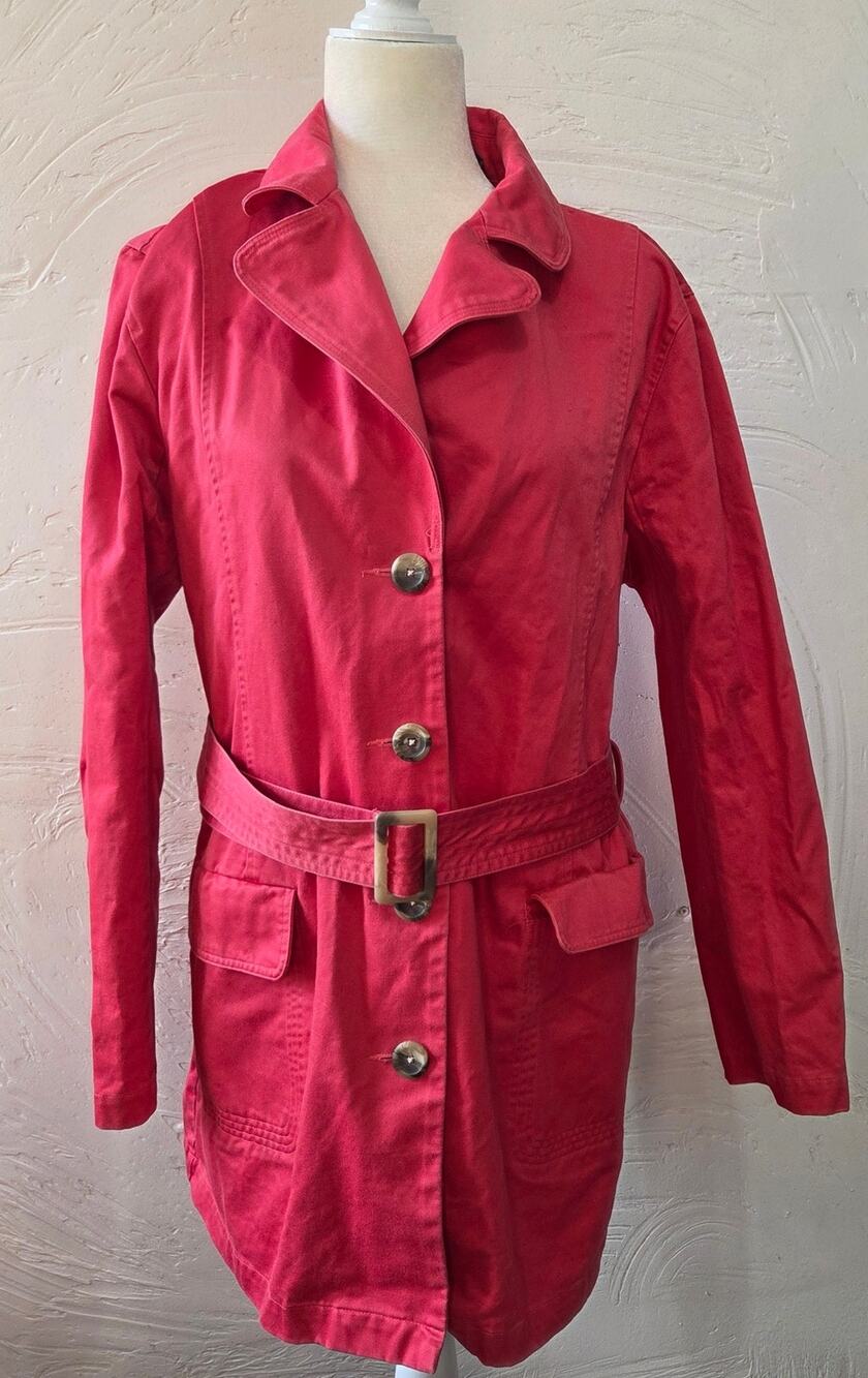 Relativity Red Trench Coat Size XL